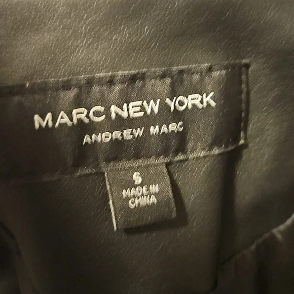 Marc New York Black Faux Leather Biker Jacket sz Small - Picture 11 of 13